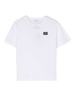 Dolce & Gabbana Kids t-shirt en coton à patch logo - Blanc