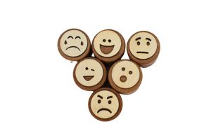 Houten stempelset smiley