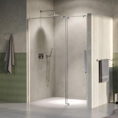BRAUER Stellar Nisdeur - 2-delig - 160x200cm - draaideur - glascoating - omkeerbaar - helder glas - mat zwart GS-SRN1H160200NG