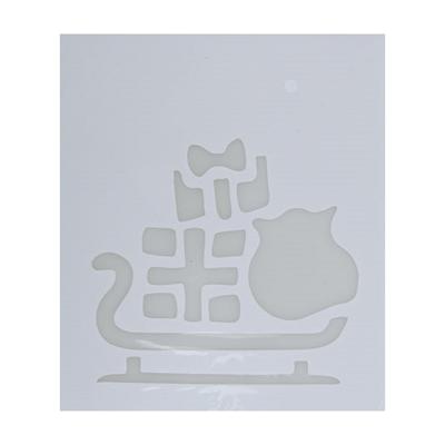 Kerst raamsjabloon slee - wit - 35 cm - raamdecoratie - kerstversiering
