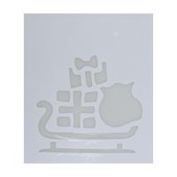Kerst raamsjabloon slee - wit - 35 cm - raamdecoratie - kerstversiering