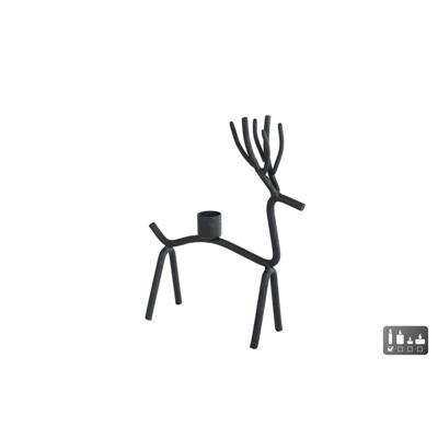 CosyDecor Kandelaar hert metaal 14x7x21cm