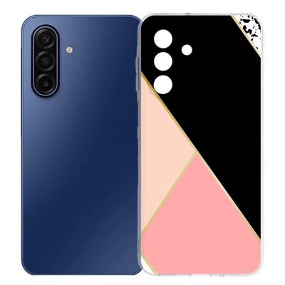 TPU Hoesje Samsung Galaxy A17 - Zwart Roze Vormen Backcover TPU Hoesje Samsung Galaxy A17 - Zwart Roze Vormen Backcover