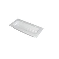 INK Faktor Wastafel Polystone Centraal met 2 Kraangaten - 1000x450x15 mm - Glans Wit