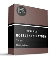 Topper Hoeslaken - Katoen - Terra - Verkoelend - 180x200 cm - Bruin - Fresh and Co - Dekbed-Discounter.nl