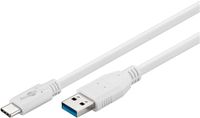 USB 3.2 GEN 1 (USB3.0) Aansluitkabel - USB-C naar USB-A - 5Gbit/s - USB adapter - OTG kabel - USB-C naar USB-A aansluitkabel - 1m - 5Gbit/s - GEN 1 - wit - thumbnail