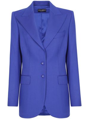 Dolce & Gabbana blazer en laine à simple boutonnage - Bleu