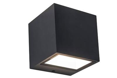 Lutec Strakke vierkante wandlampGemini zwart - 5189125012