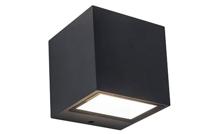Lutec Strakke vierkante wandlampGemini zwart - 5189125012