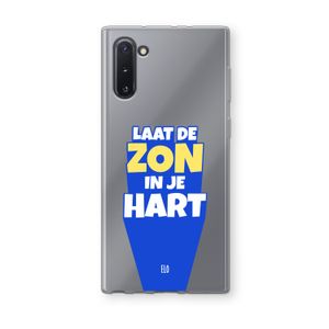 Laat de zon in je hart: Samsung Galaxy Note 10 Transparant Hoesje