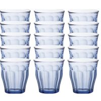 18x Drinkglazen/waterglazen blauw 250 ml Picardie