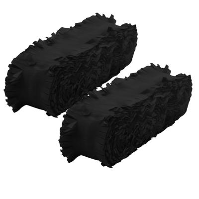 Crepe papier feest slingers/guirlande - 2x - 6 meter - zwart - feestversiering - uni kleuren Crepe papier feest slingers/guirlande - 2x - 6 meter - zwart - feestversiering - uni kleuren