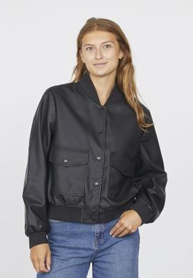 Sisters Point Leatherlook bomberjack zwart