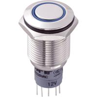 TRU COMPONENTS 701979 LAS2GQF-22E/B/12V/N/P Vandalismebestendige druktoets 250 V/AC 3 A 2x aan/(aan) Moment Blauw 1 stuk(s)