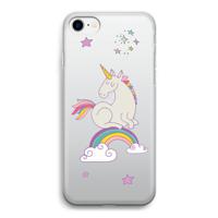 Regenboog eenhoorn: iPhone SE 2020 Transparant Hoesje - thumbnail