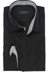 Casa Moda Comfort Fit Overhemd zwart, Effen