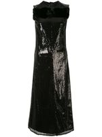 Yang Li robe mi-longue brodée de sequins - Noir