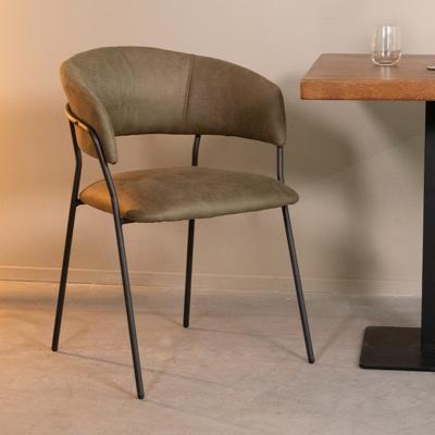 LABEL51 Eetkamerstoel Luuk - Moss - Micro Suede - Black Frame
