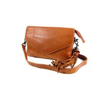 GARGIA leren clutch c.q. damestas c.q. schoudertasje cognac - thumbnail