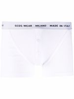 GCDS boxer à taille à logo - Blanc