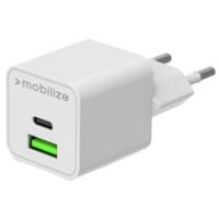 Mobilize USB + USB-C snellader 30W wit - 9550192 Mobilize USB + USB-C snellader 30W wit - 9550192