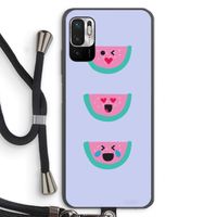 Smiley watermeloen: Xiaomi Redmi Note 10 5G Transparant Hoesje met koord