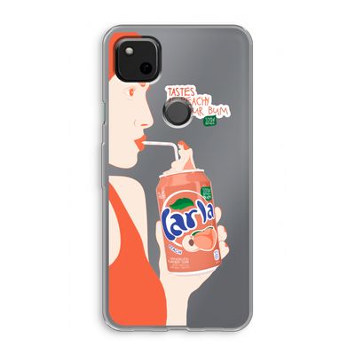 Peach please!: Google Pixel 4a Transparant Hoesje
