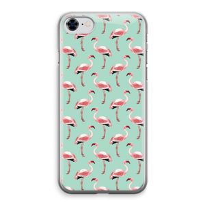 Flamingoprint groen: iPhone 8 Transparant Hoesje