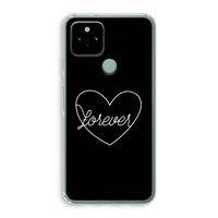 Forever heart black: Google Pixel 5 Transparant Hoesje