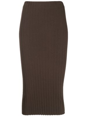 Cotton Citizen jupe Capri nervuré à coupe mi-longue - Marron