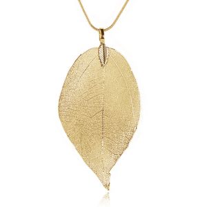 Dames ketting Blad Kettinghanger Leaf Slang Ketting Goudkleurig