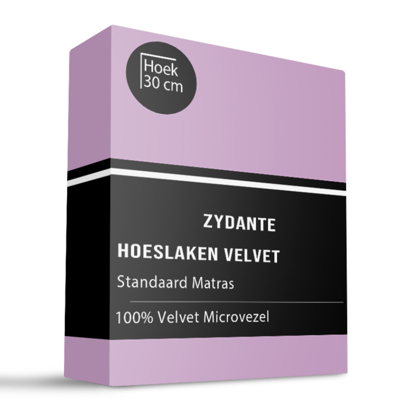 Hoeslaken Velvet - Roze - 90x200cm - Taupe - Zydante - Dekbed-Discounter.nl