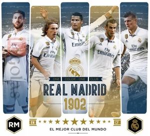 Real Madrid muursticker 5 spelers Real Madrid muursticker 5 spelers