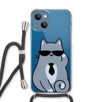 Cool cat: iPhone 13 Transparant Hoesje met koord