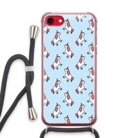 Eenhoorns overal: iPhone SE 2020 Transparant Hoesje met koord