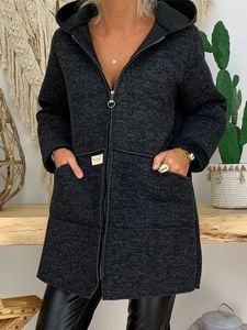 Casual Hooded Other Coat