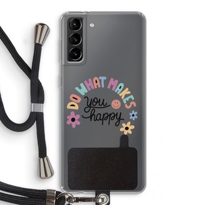 Happy days: Samsung Galaxy S21 Plus Transparant Hoesje met koord