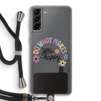Happy days: Samsung Galaxy S21 Plus Transparant Hoesje met koord
