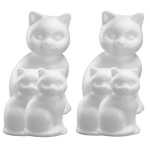 6x stuks piepschuim kat/poes dieren figuur 13 cm