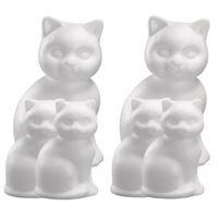 6x stuks piepschuim kat/poes dieren figuur 13 cm - thumbnail