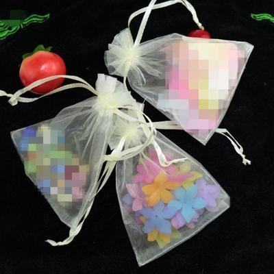 100 stuks organza geschenk zakken sieraden verpakking tas bruiloft feestdecoratie grootte: 7x9cm (D3 beige wit)
