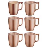 Koffiemokken Monaco - 6x stuks - Hard Glas - caramel bruin - 250 ml - 9 cm - Flashy metallic finish Koffiemokken Monaco - 6x stuks - Hard Glas - caramel bruin - 250 ml - 9 cm - Flashy metallic finish