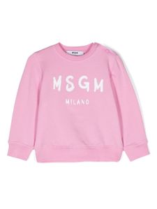 MSGM Kids sweat à logo imprimé - Rose