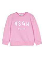 MSGM Kids sweat à logo imprimé - Rose - thumbnail