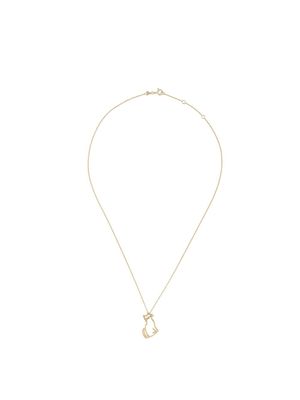 Aliita collier à pendentif chat en or jaune 9ct