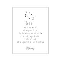Mini Poster • Sterrenbeeld Gemini - Engels