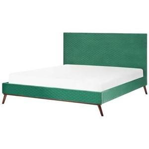 Beliani - BAYONNE - Tweepersoonsbed - Groen - 180 x 200 cm - Fluweel