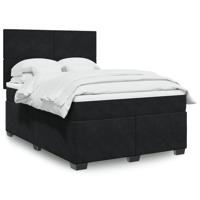 Boxspring met matras fluweel zwart 140x190 cm