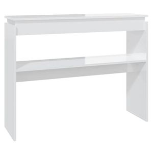 The Living Store Consoletafel - Hoogglans wit - 102 x 30 x 80 cm - Spaanplaat