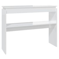 The Living Store Consoletafel - Hoogglans wit - 102 x 30 x 80 cm - Spaanplaat